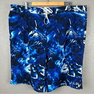 Huk Fishing Freeman Board Shorts Mossy Oak Elements Hydro Performance Men’s 42